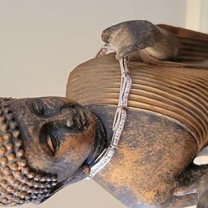 Simple Silver & Rhinestone Mod Bracelet